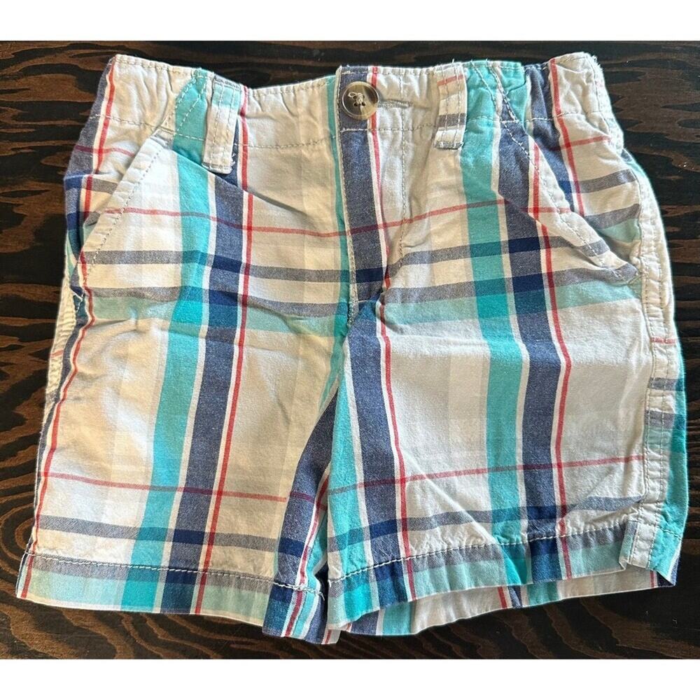 Falls Creek Plaid Shorts Size 2T Blue White Teal (836)